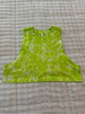 Lululemon Neon Lime Tie-Dye Crop Tank